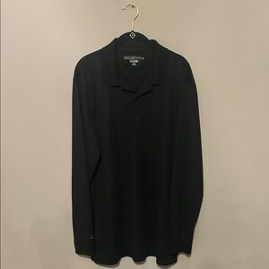 Greg Norman Collection Black Long Sleeve Polo